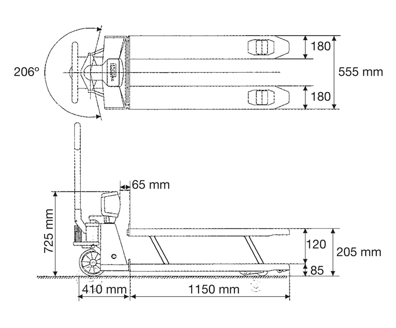 "VHB 2T1" Pallevægt (op til 2000 kg)